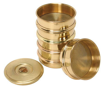 FINE SIEVE SET - 20CM DIA x 50MM HEIGHT - FOR GLASS BEAD SEPARATION TEST