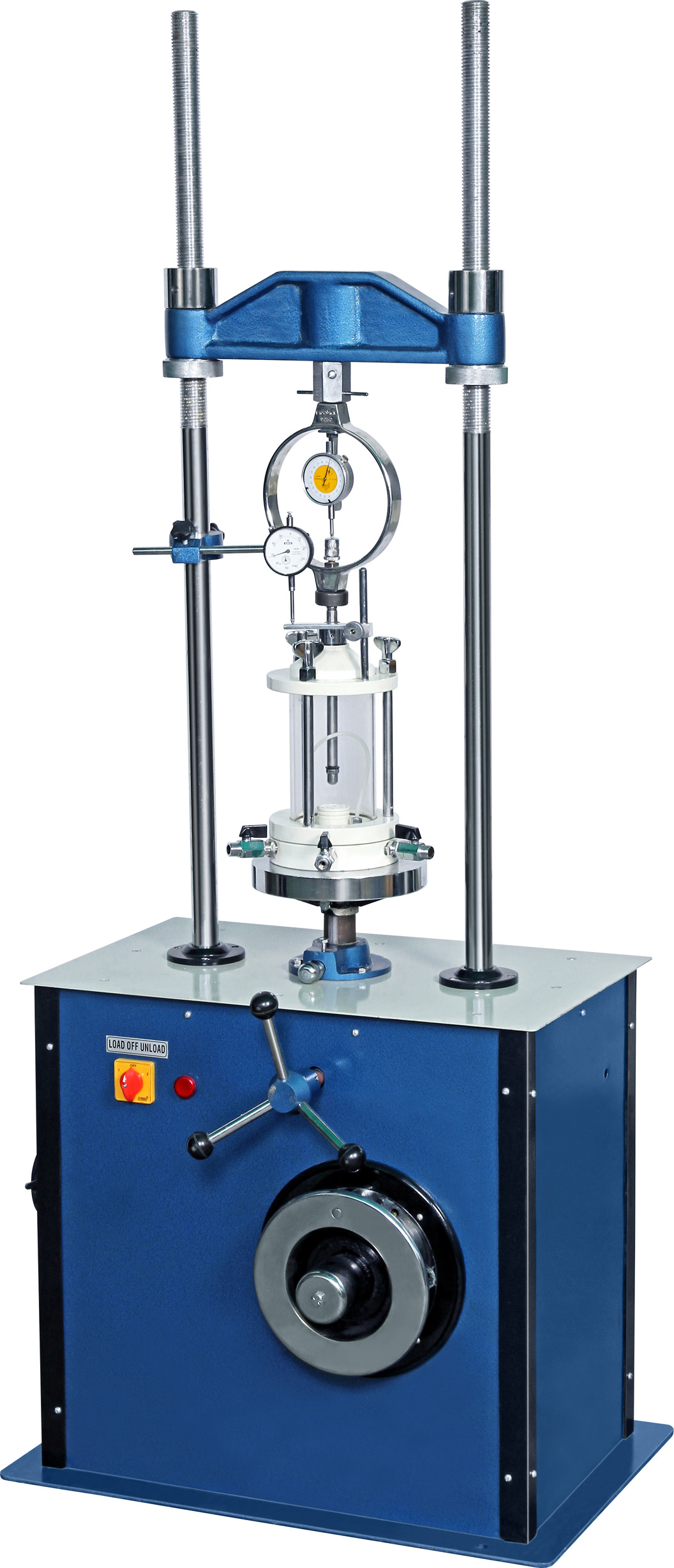 TRIAXIAL SHEAR TEST APPARATUS - FOR 38MM DIA SPECIMEN - WITH ACCESSORIES FOR UU, CD AND CU.